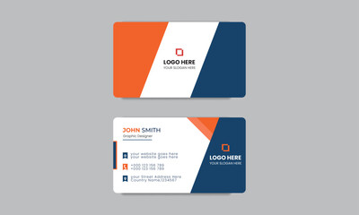 Double-sided creative business card template. Portrait and landscape orientation. 