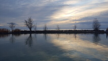 sunset over the lake Balaton, Hungary
