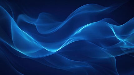 Obraz premium A deep, dark blue abstract background with smooth, flowing wave patterns and soft lighting effects.