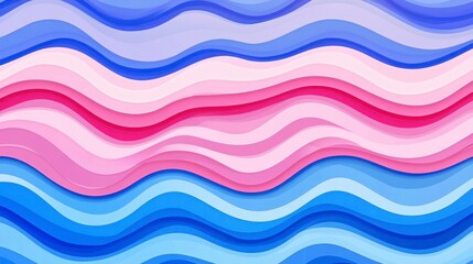Fototapeta premium Calming Seamless Pattern with Blue and Pink Waves for Contemporary Art Design