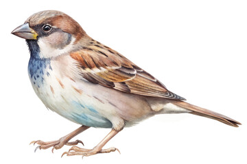 Detailed watercolor illustration, realistic bird depiction, nature art, vibrant colors, educational use, wildlife design.