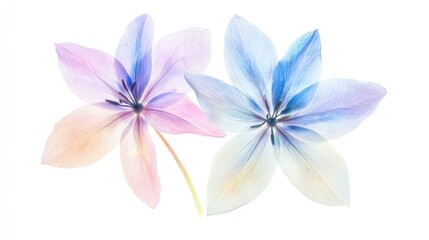 Fototapeta premium Pastel flowers, studio shot, white background, floral design