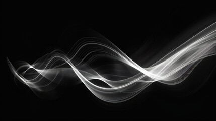 Naklejka premium Enigmatic Allure: Abstract Rays of Light Piercing the Black Background