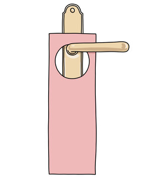 Door Handle with Pink Hanging Door Sign
