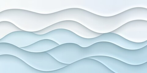 Obraz premium Abstract Blue and White Wave Pattern Background Modern Layered Design Smooth Curves Paper Texture