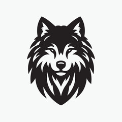 Fototapeta premium Wolf icon logo black silhouette vector illustration