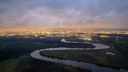 aerial view of the city