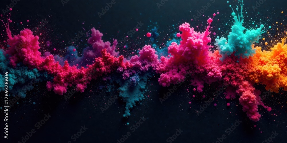 Leinwandbilder Vibrant Hues Exploding in a Symphony of Color, Creating an Abstract Masterpiece of Artistic Expression