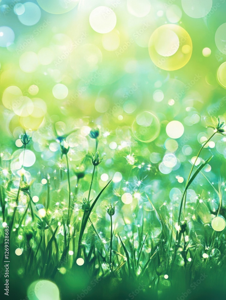 Poster abstract spring background with shiny effect panoramic