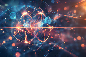 Obraz premium Abstract quantum physics concept background
