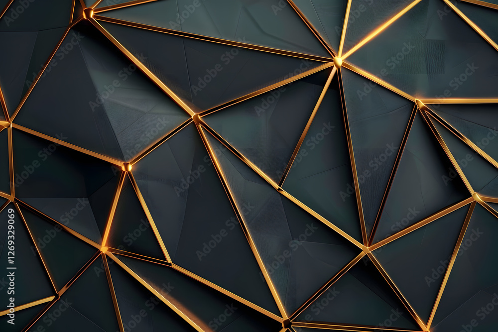 Aufkleber abstract geometric background with golden lines