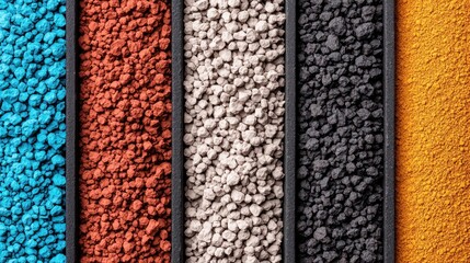 Colorful Natural Pigments Displayed in Neatly Arranged Trays for Artistic Use