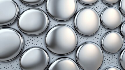 Seamless Silver Polka Dots Pattern with Metallic Sheen on a Textured Background