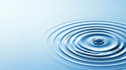 Serene Blue Water Ripples Forming Concentric Circles Creating a Calming Abstract Scene