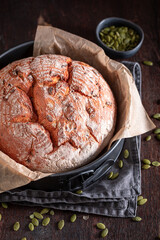 Healthy pumpkin bread for healthy and fit breakfast.