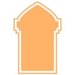 Orange Islamic Mosque Window Frame