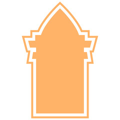 Orange Islamic Mosque Window Frame