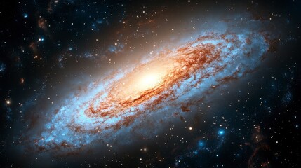 Fototapeta premium Starry Galaxy Background with Swirling Nebulae and Cosmic Dust In Deep Outer Space