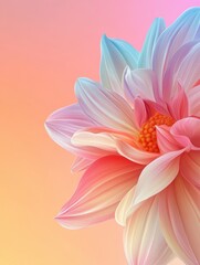 Obraz premium Abstract flower or sun on colorful minimalist background with copy space