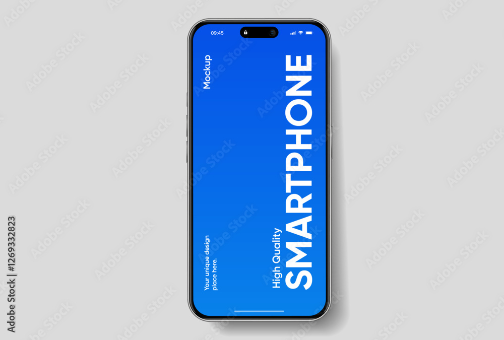 Poster realistic smartphone mockup. mobile phone vector with isolated on white background. device front vie