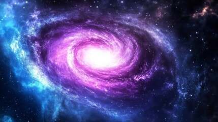 Vibrant Galaxy with Swirling Nebulae and Glistening Stars in Deep Cosmic Space
