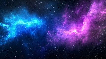 Fototapeta premium Vibrant Nebulae and Stars in Deep Galaxy with Mysterious and Deep Colors