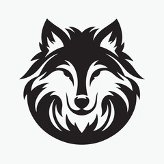 Obraz premium Wolf head icon logo black silhouette vector illustration