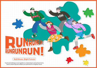 illustration design of bright young people in their 20s