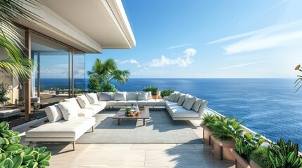 Fototapeta premium Luxury Penthouse with Breathtaking Ocean Views