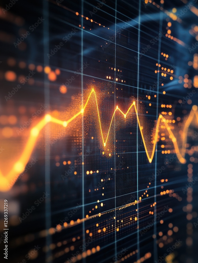 Poster background image with media screen. diagrams and graphs
