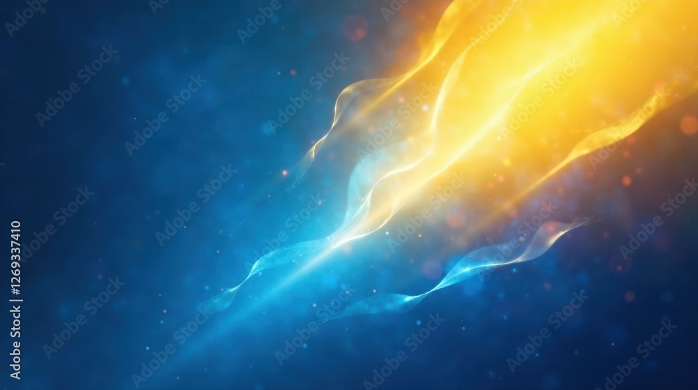 Aufkleber abstract dynamic energy flow vibrant blue and gold hues intertwine, creating a stunning visual repre