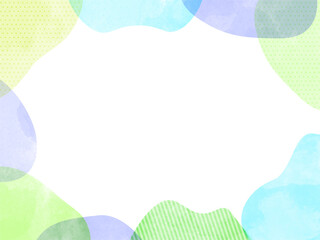 水彩風　流体シェイプのかわいいフレーム2