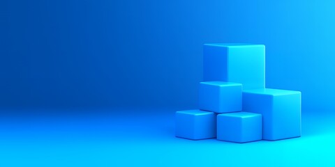 Obraz premium Abstract Blue Cubes Product Display Background Modern Minimalist 3D Render