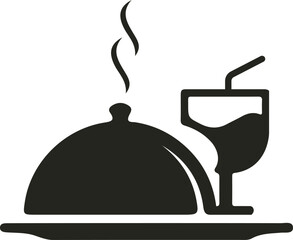 A vibrant vector design showcasing a delicious spread of food and beverages, featuring fresh fruits, a steaming coffee cup, and a variety of dishes, perfect for a café or restaurant menu.