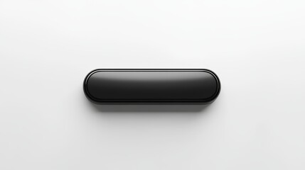 Sleek Black Button on a Minimalist White Surface Top View for Creative Mockup