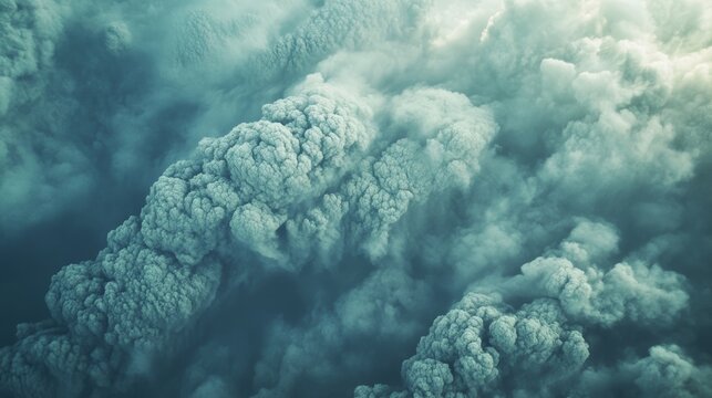 Dystopian Skies: Ash-Clad Clouds After a Natural Calamity