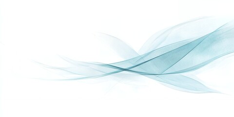 Obraz premium Abstract Teal Blue Wave Swirls Elegant Flowing Design Soft Background Texture