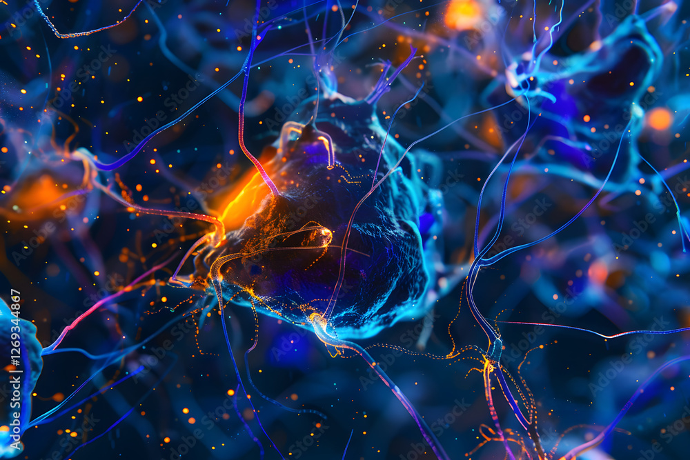 Poster electric neural network abstract background