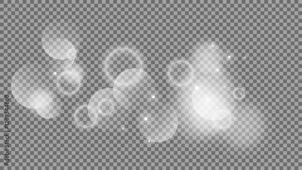 Poster bokeh circles on transparent background