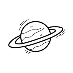 Hand Drawn Planet Illustration. Doodle Vector. Isolated on White Background - EPS 10 Vector