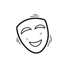 Hand Drawn Mask Illustration. Doodle Vector. Isolated on White Background - EPS 10 Vector