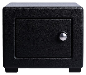 Obraz premium Small Black Metal Safe with Drawer for Secure Storage