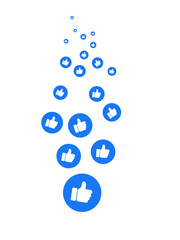 Abstract like button seamless flying  as in facebook application 