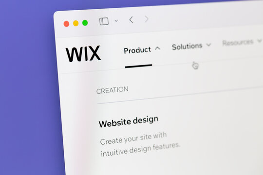 Ostersund, Sweden - Feb 16, 2025 Wix website. Wix is a website building platform.