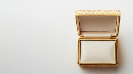 Elegant Jewelry Box with Soft Interior on Crisp White Background