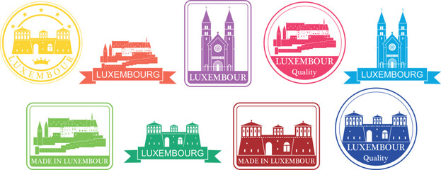 Luxembourg set. Isolated Luxembourg on white background