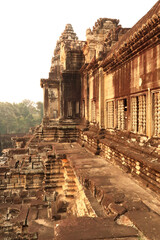 Facade on one of the outer walls of the temple of Angkor Wat, Siem Reap, Cambodia
