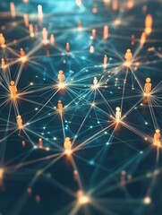 Professional social network concept, connections between people.