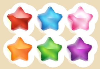 Charming Stars - Adorable Cartoon Vector
