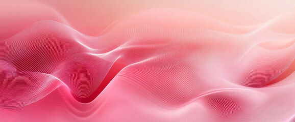 Obraz premium Pink wave lines flow gently creating a soft and dreamy abstract background.
